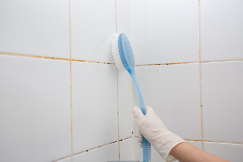 Cleaning bathroom grout02