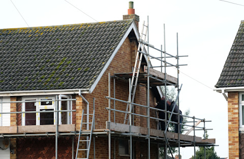 Een woning met stijgers vanwege de verbouwing 