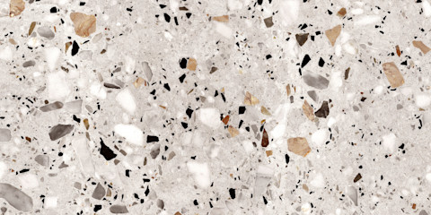 Prachtige granito vloer met mooie kleuren in het wit, beige en zwart met een schitterende glans 