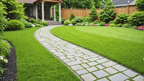 Een goed onderhouden stenen tuinpad draagt bij aan de stijlvolle uitstraling van je tuin.