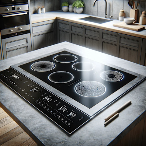 Een mooi gerepareerd inductie kookplaat in een moderne keuken