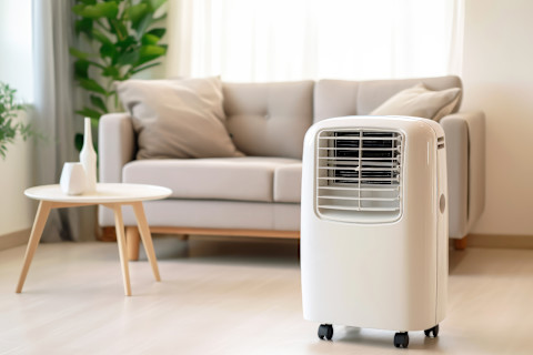 Mobiele airco in in woonkamer