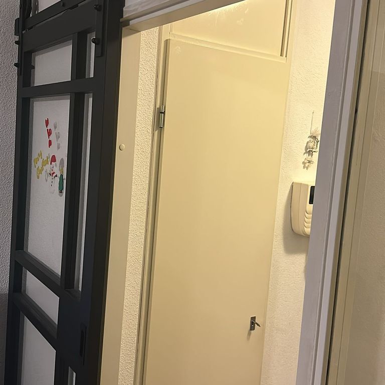 Binnenschilderwerk: 1 deur; 1 raamkozijn; Woonkamer