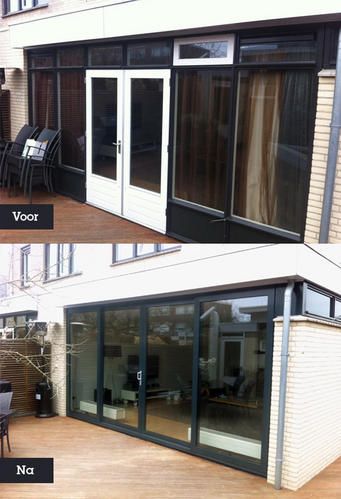 Leveren en plaatsen schuifpui 5,2x 2,5 meter
