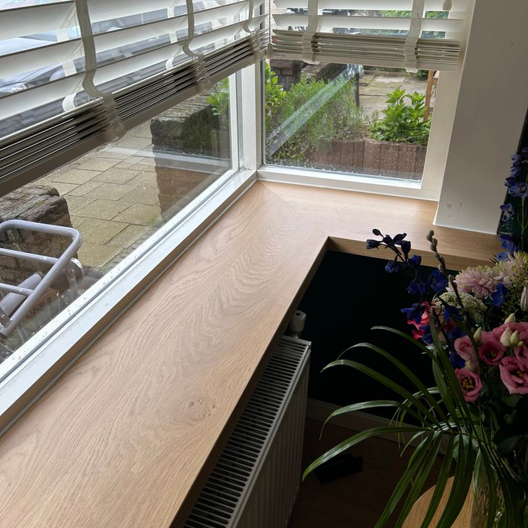 Meubels maken: vensterbank L-vorm