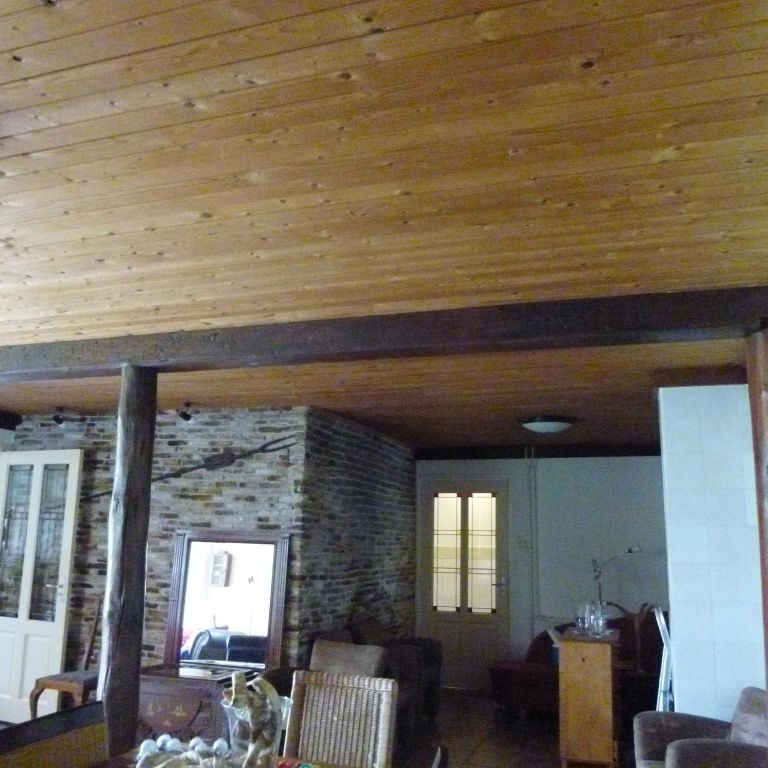 blankhouten plafond witten