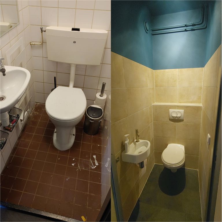 Sanitair plaatsen of vervangen: Toilet, Waterkraan; Sanitair plaats...