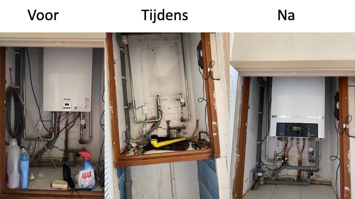 CV-ketel: Installatie, Oude apparaat verwijderen; Badkamer