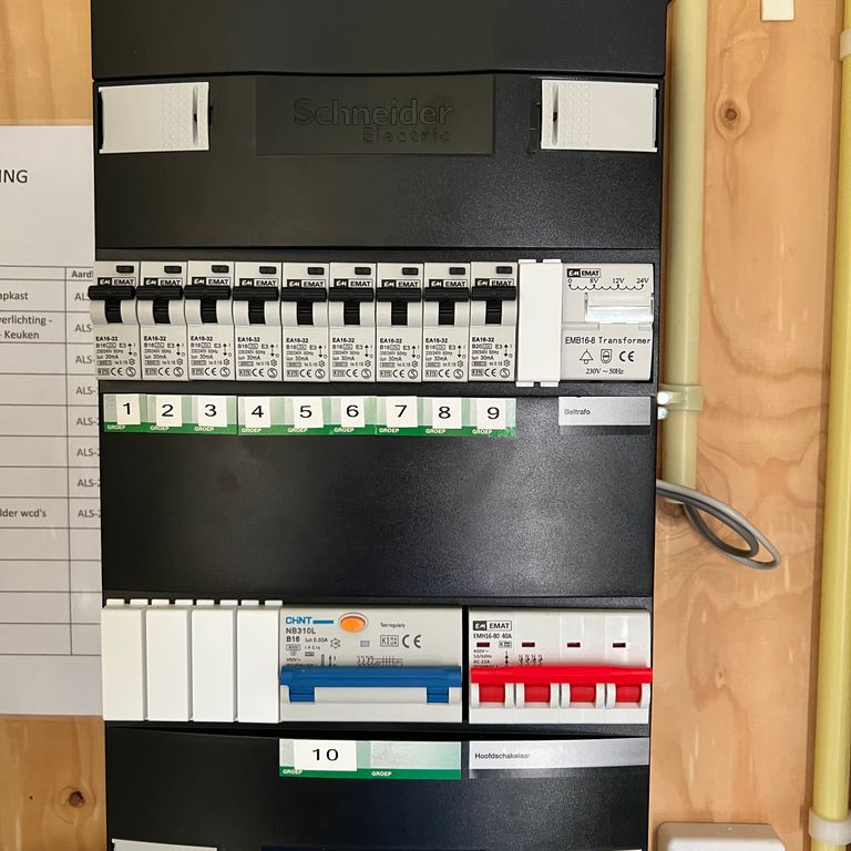 Groepenkast installeren of vervangen: 10 groepen; Groepenkast insta...