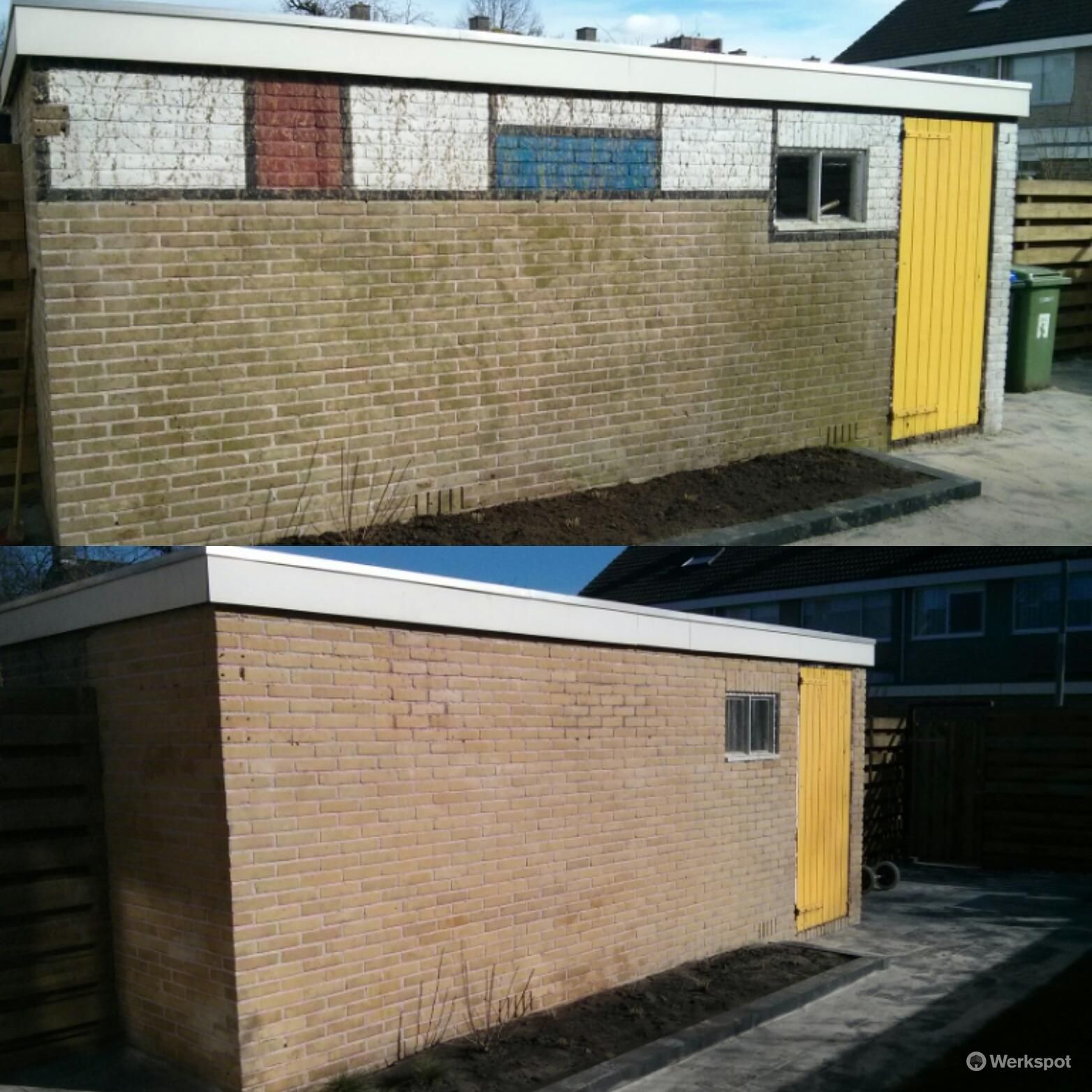 Gevel reinigen verf verwijderen van buitenmuur Werkspot
