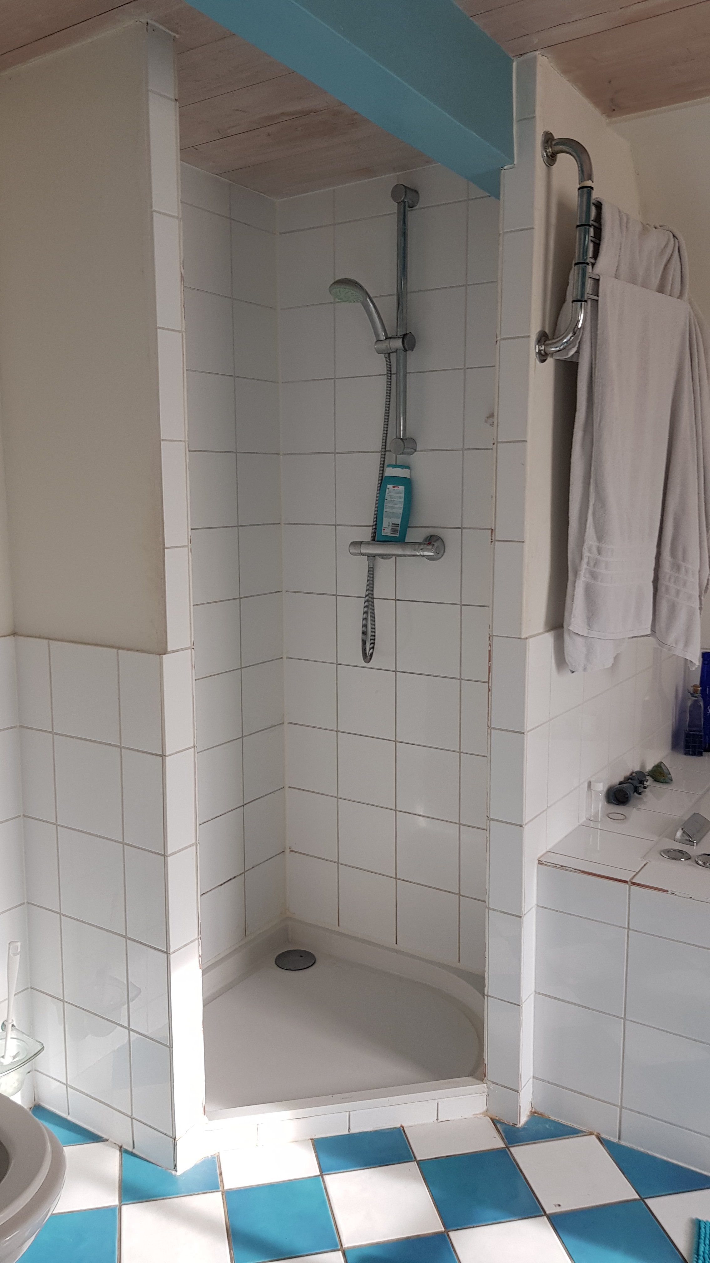 Badkamer opnieuw betegelen douche Werkspot