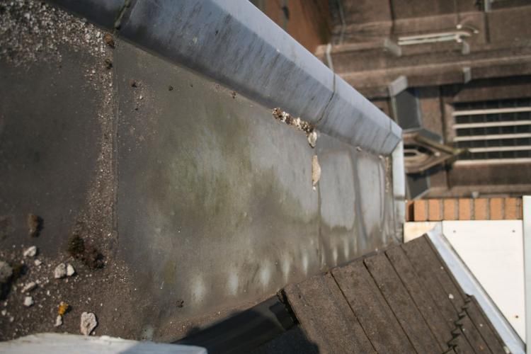 Reparatie scheur in lood en schilderen dakgoot. Werkspot