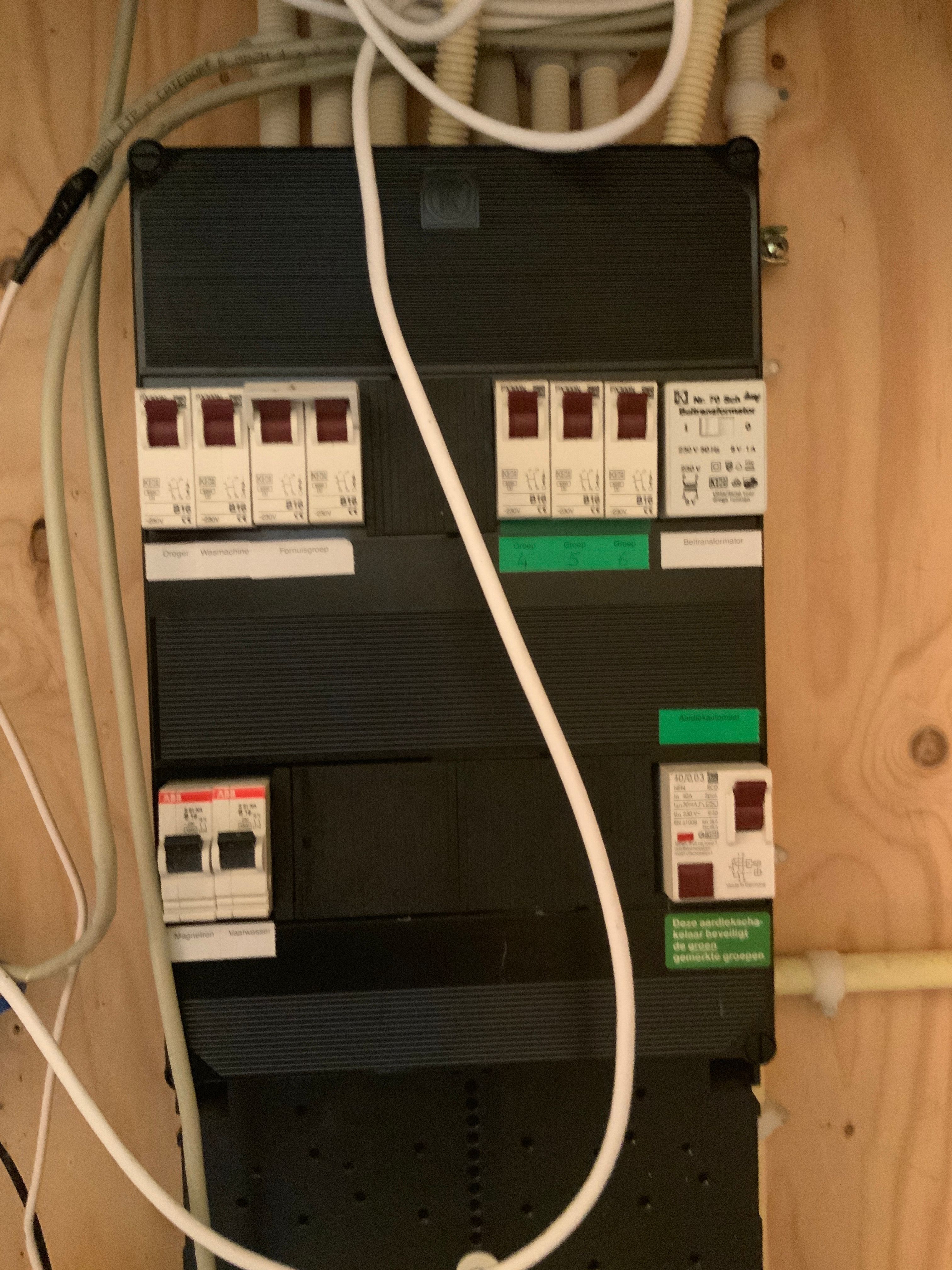 Groepenkast installeren of vervangen 2 aardlekschakelaars bijplaatsen Werkspot