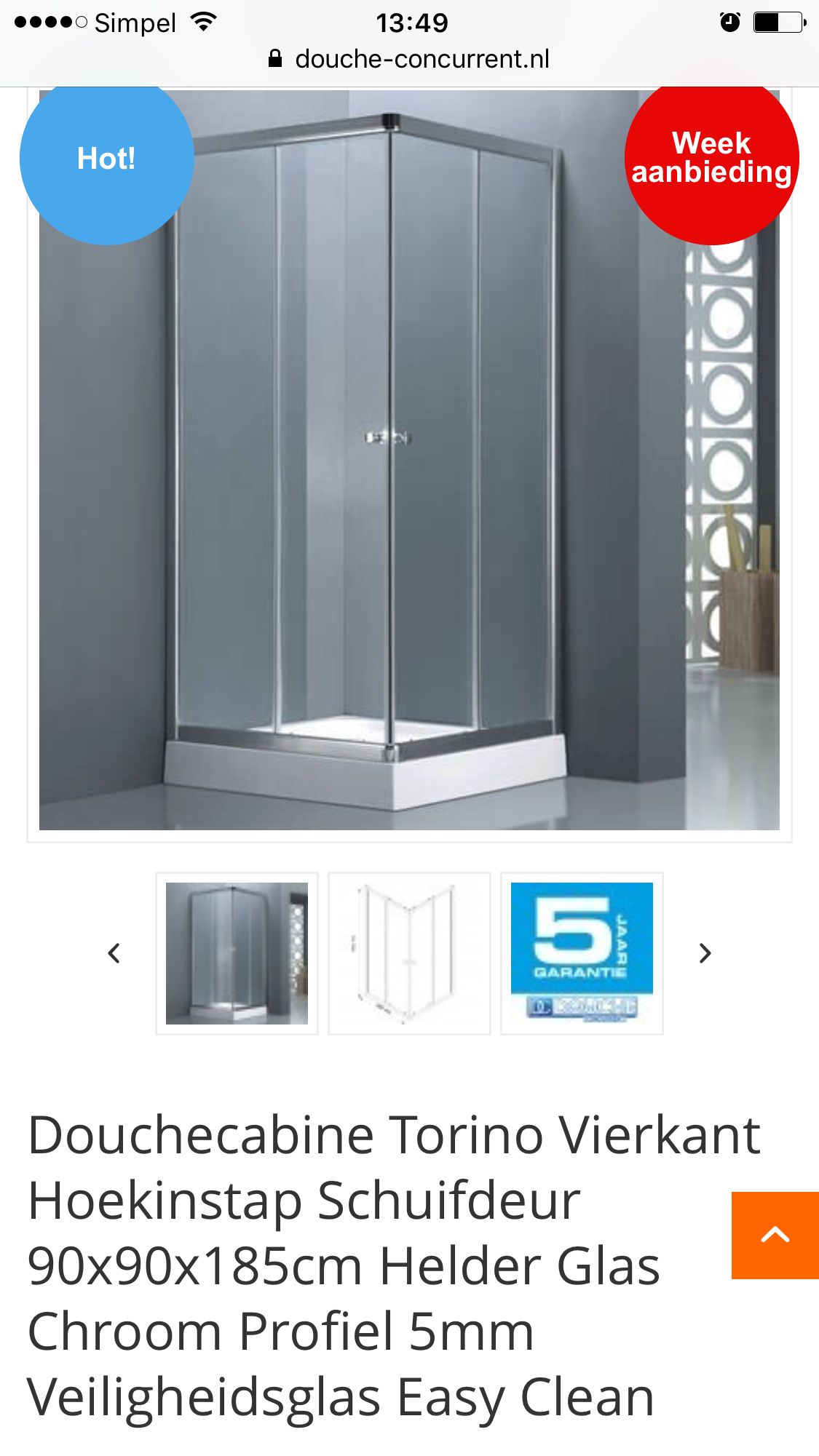 Plaatsing/Instalatie , Doucheset/douchecabine direct op de tegelvloer