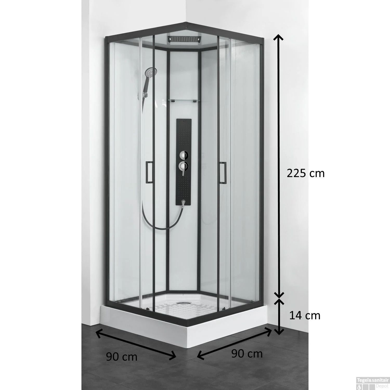Badkamer 2 m2; douchecabine plaatsen Werkspot