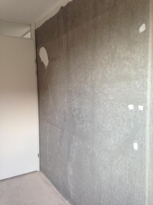 prefab betonnen muur sausklaar pleisteren werkspot